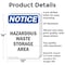 Signmission Hazardous Waste Storage Area OSHA Notice Sign, Aluminum, 10in W x 14in L, 2PK OS-2PACK-NS-A-1014-V-13347 - alternate 2